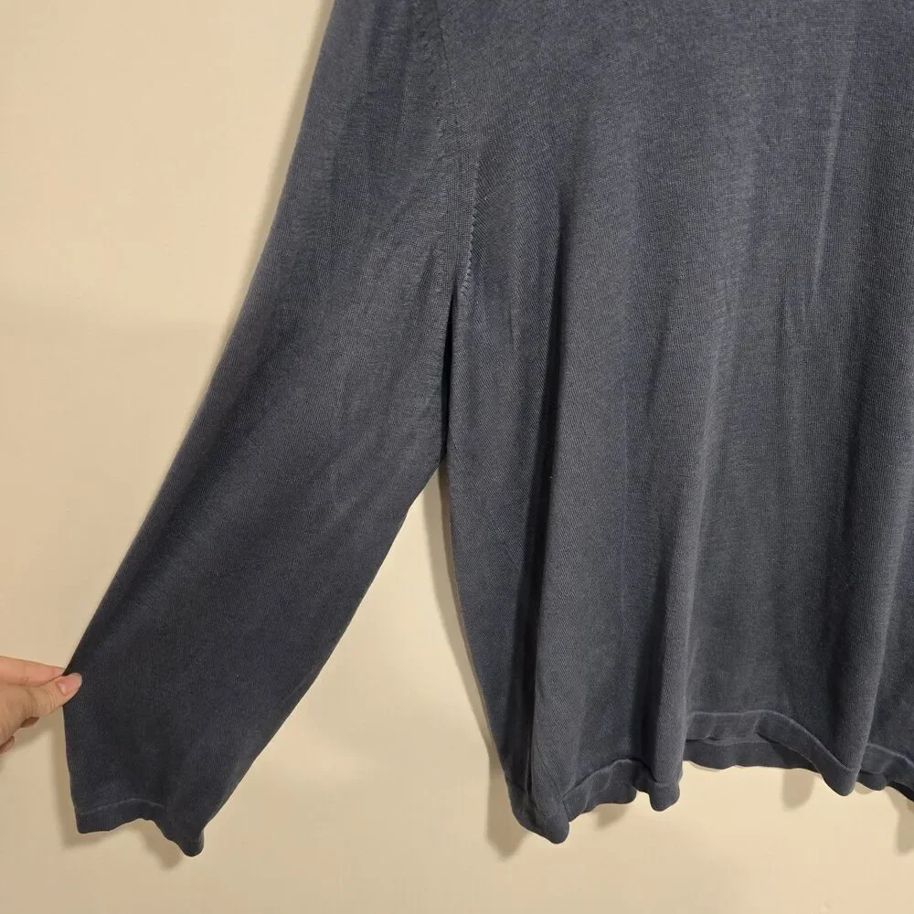 BANANA REPUBLIC Luxury Blend Silk Cashmere V-Neck Sweater Sz XL Mens Blue Light
